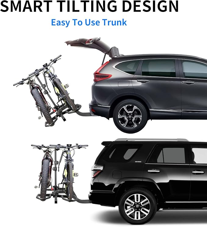 WEIZE Hitch Bike Rack, Wobble Free Smart Tilting Folding Bicycle Car Racks - Image 4