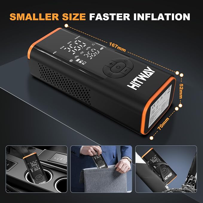HITWAY Portable Electric Inflator Pump Supports up to 150PSI, fast inflation - Image 6