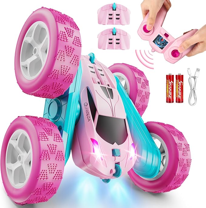 RC Cars, 2.4 GHZ Double Sided RC Stunt Car 360° Rotating Remote Control Crawler by QUNREDA