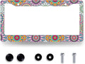 Mandala Hippie License Plate Frame Boho Print License Plate Holder Stainless by RNKATIH