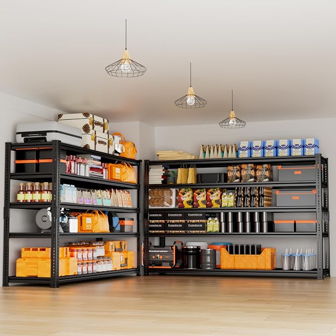 Storage Shelves Heavy Duty 2 PCS, 5-Tier Adjustable Metal Industrial Utility - Image 8