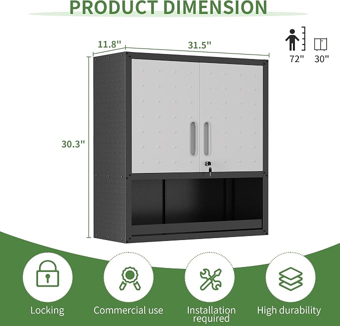 Garage Wall Cabinet, Metal Wall Cabinet - Image 3