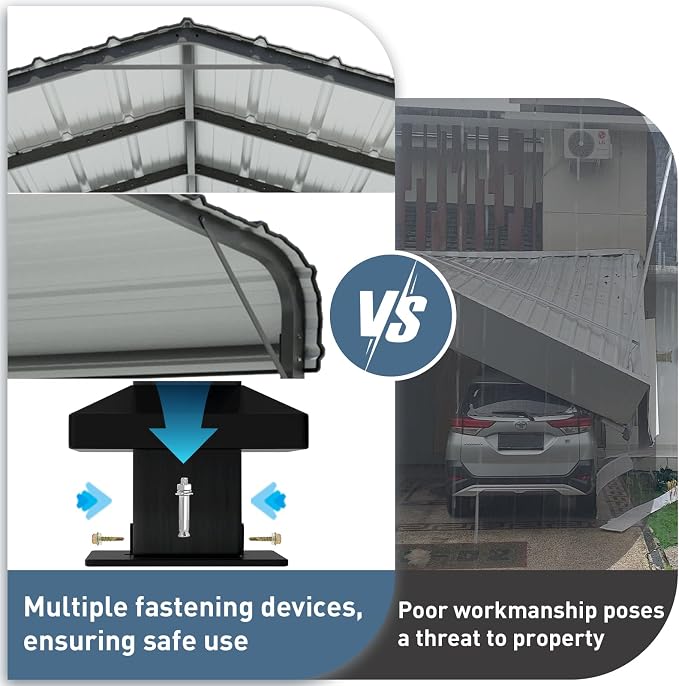 SUNBURY 10x20 FT Carport, Heavy Duty Car Port Canopy - Image 5