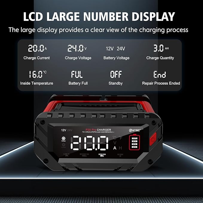 Lithium Lifepo4 Battery Charger, 12V 24V AGM Deep Cycle Fully Automatic Car - Image 7