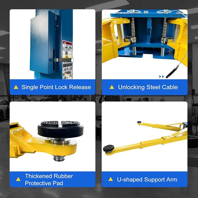 110V Two Post Car Lift 11, 000 LBS, Single-Sided Unlocking Heavy Duty Floor - Image 6