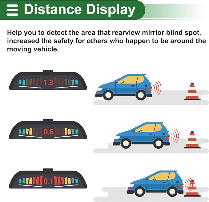 Motoforti Universal Car Auto Vehicle Reverse Backup Radar System Reverse - Image 5