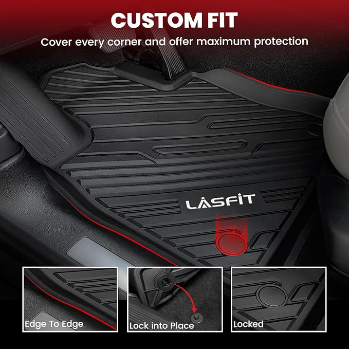 LASFIT Floor Mats for Ford Explorer 2020-2025 6 Passenger TPE All Weather - Image 2