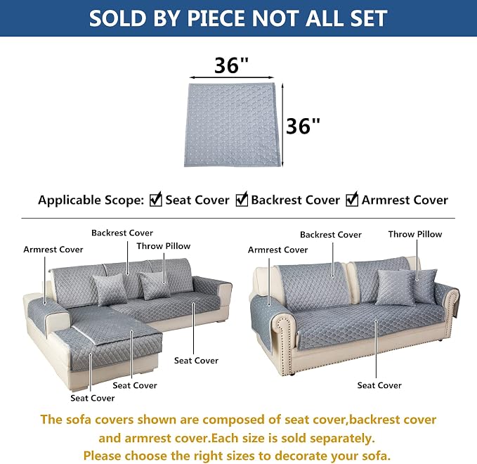 Eismodra Couch Cover, Sectional Couch Covers, Sofa Covers - Image 5