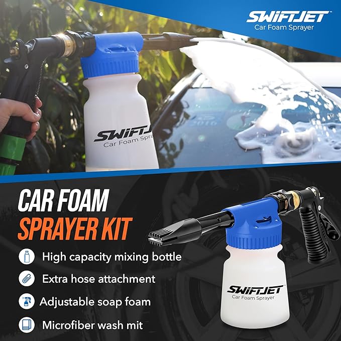 SwiftJet Car Wash Foam Gun + Microfiber Wash Mitt - Image 5