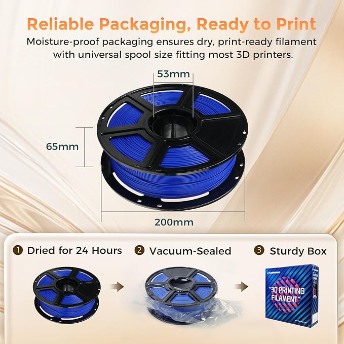 FLASHFORGE PLA Filament 1.75mm +/- 0.02mm, Matte Blue 3D Printer Filament 1kg - Image 7