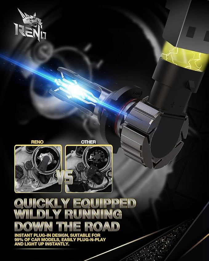 RENO 9005 Bulb, 9005 Fog Lights Bulb, 9005 Light Bulbs Fanless In Line Car Fog - Image 6