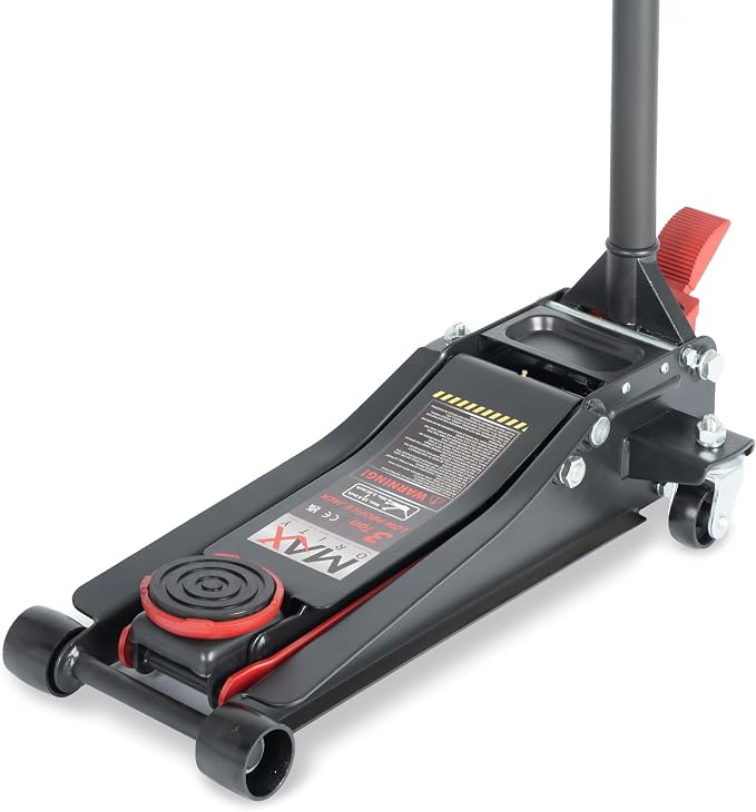 3-Ton Low-Profile Dual Pistons Heavy-Duty Steel Racing Floor Jack by Maxority