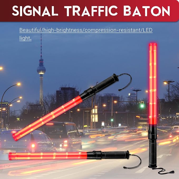 Weewooday 24 Pieces 21 Inch Signal Traffic Wand Safety Traffic Control Wand - Image 6