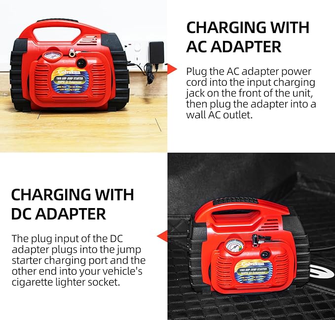 Jump Starter with Air Compressor, 260PSI 1000A Car Battery Jump Starter Battery - Image 6