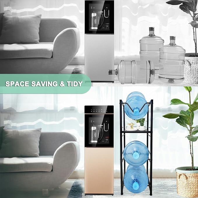 5 Gallon Water Jug Holder with 3-Tier Storage Shelves - Image 7