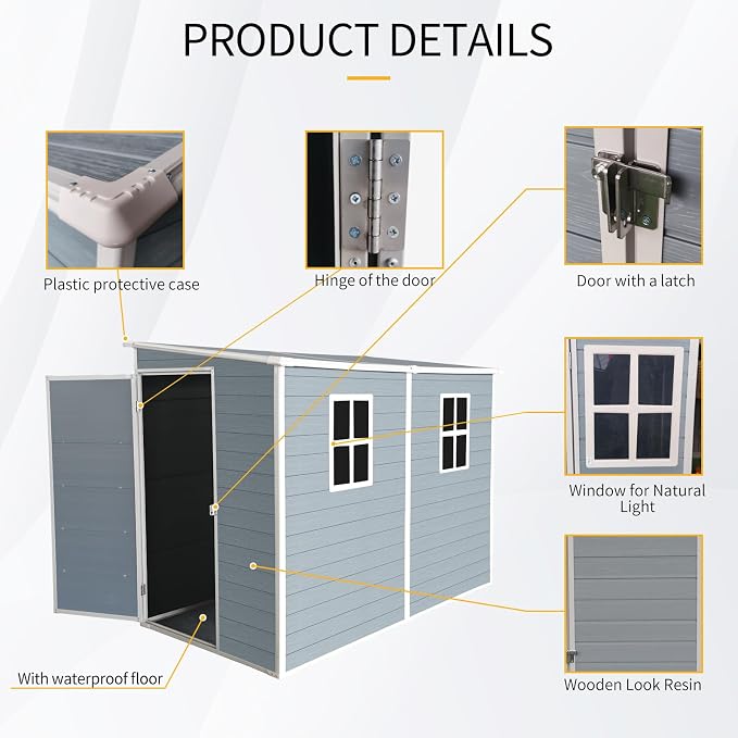 4x8 FT Outdoor Storage Resin Shed - Image 5