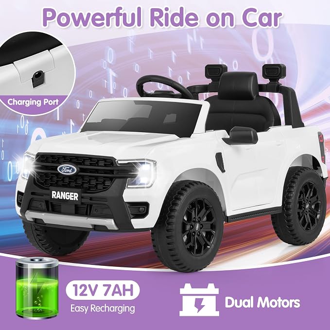 HONEY JOY Ride On Car, 12V Licensed Ford Ranger Electric Vehicle - Image 7
