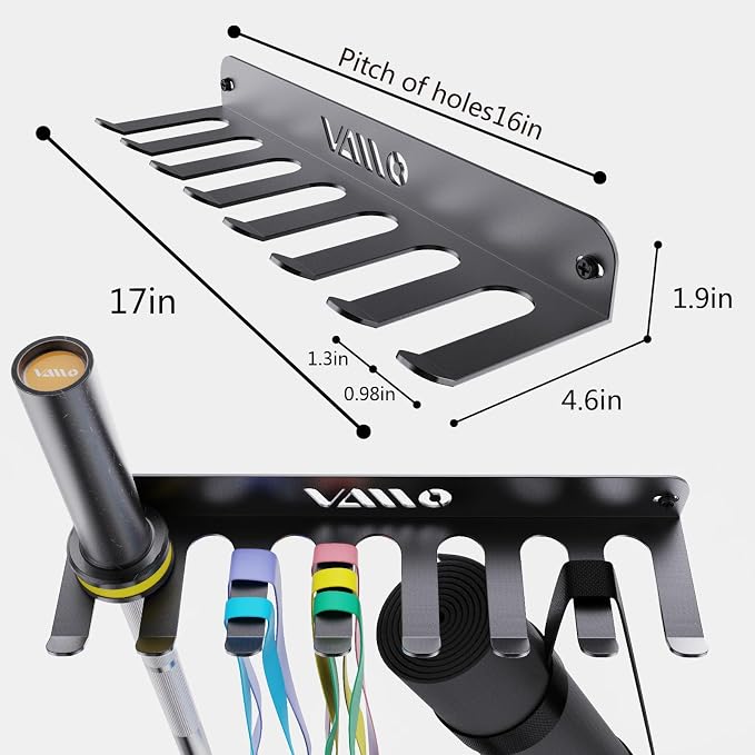 VAIIO Single Olympic Barbell Hanger, Garage Gym Bar Wall Rack, Vertical Barbell - Image 2