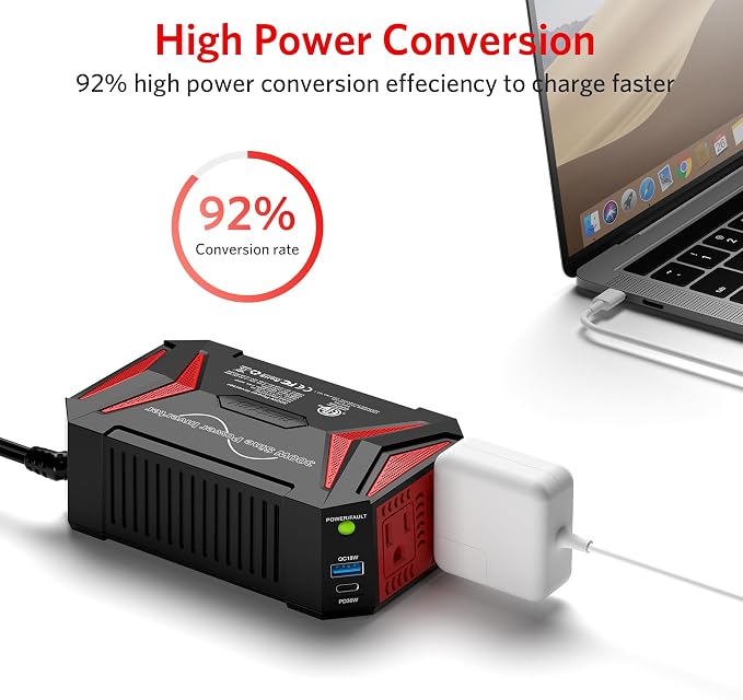 BESTEK 300Watt Pure Sine Wave Power Inverter Car Adapter DC 12V to AC 110V - Image 8