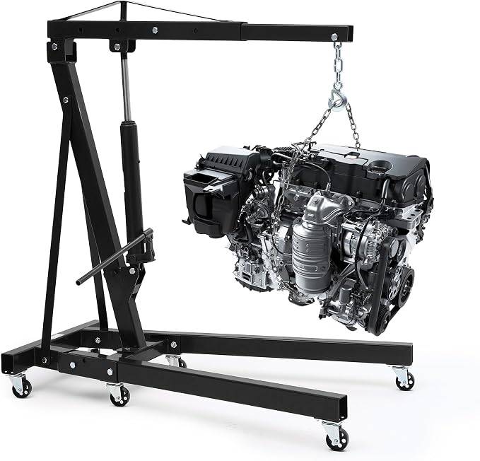Engine Hoist Cherry Picker, 2 Ton Folding Hydraulic Engine Hoist by GarveeTech