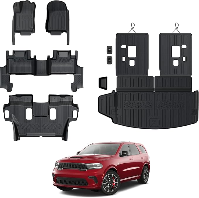 Floor Mats for 2016-2024 2025 Dodge Durango 6-seat, All Weather TPE Cargo Liner by GALVAGNITE