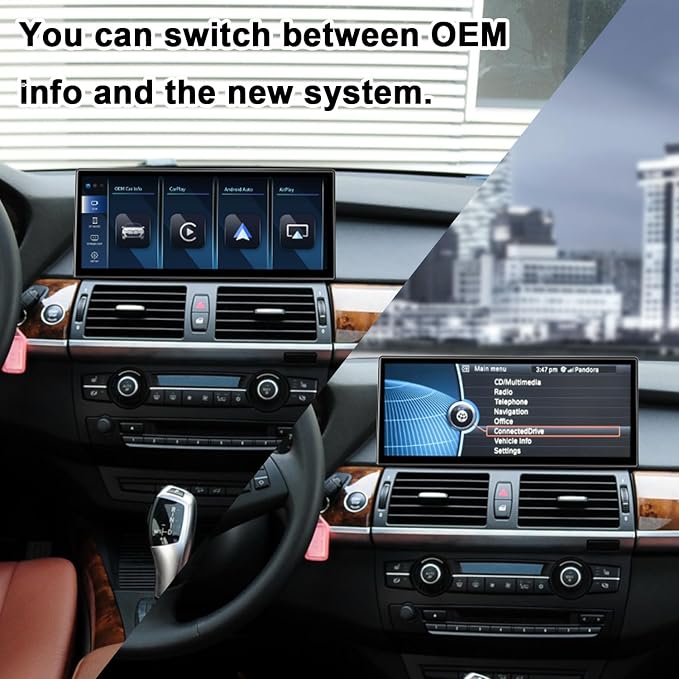 PEMP Linux 12.3" Ultra-Thin Screen E70 E71 CIC Wired and Wireless CarPlay - Image 4
