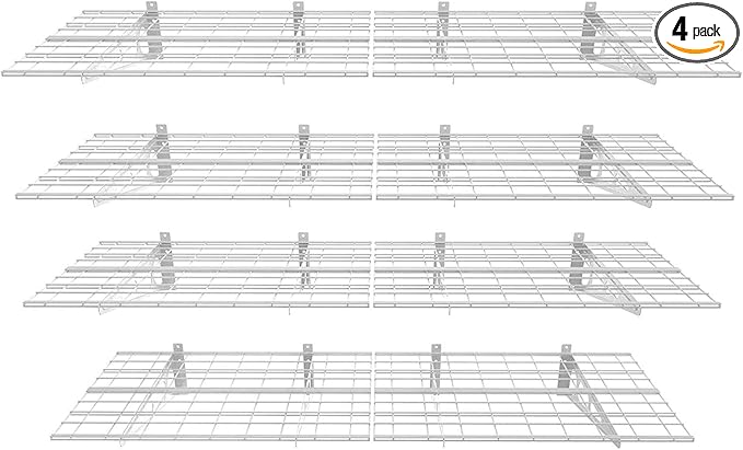 FLEXIMOUNTS 4-Pack 24-inch-by-72-inch Wall Shelf Garage Storage Rack Wall by FLEXIMOUNTS