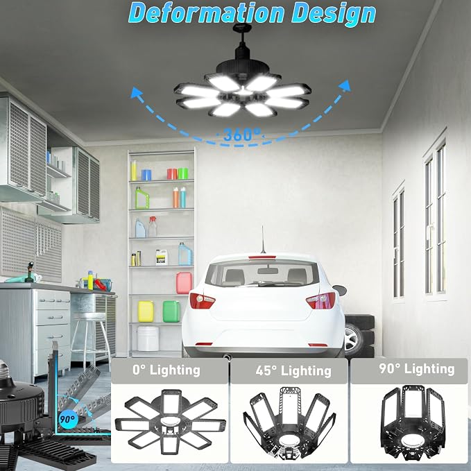 Garage Light 8 Pack - 240W 24000LM 6500K Garage Lights Ceiling LED - Image 2
