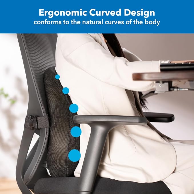 Mount-It! Office Chair Cushion, Lumbar Support Pillow - Image 2
