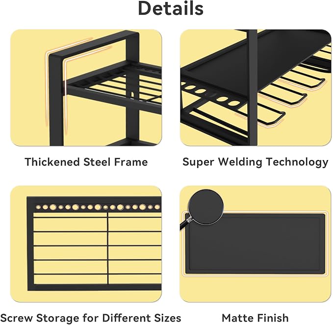 Power Tool Organizer Wall Mount, 4 Layer Heavy Duty Metal Power Tool Storage - Image 4