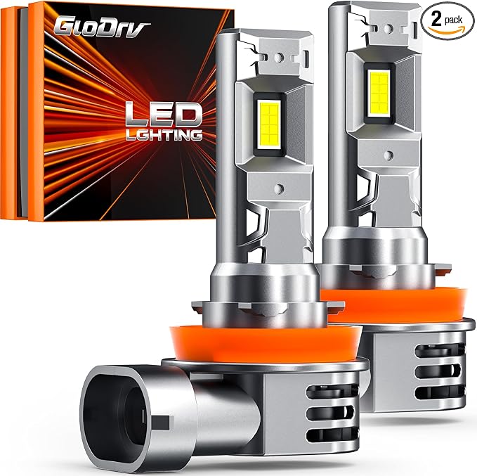 H 11 Led Bulbs 40000lm 800% Brighter 1:1 Mini Size Design by GloDrv