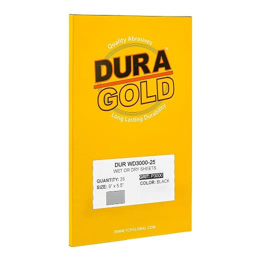 Dura-Gold Premium 3000 Grit Wet or Dry Sandpaper Sheets, 5-1/2" x 9", Box of 25 - Image 3