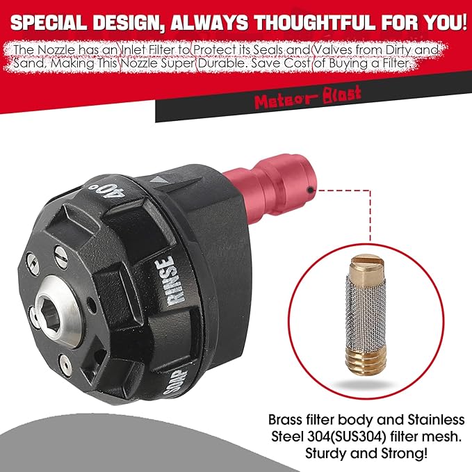Meteor Blast Pressure Washer Nozzle, 6-in-1 Quick Change over and Adjustable - Image 5
