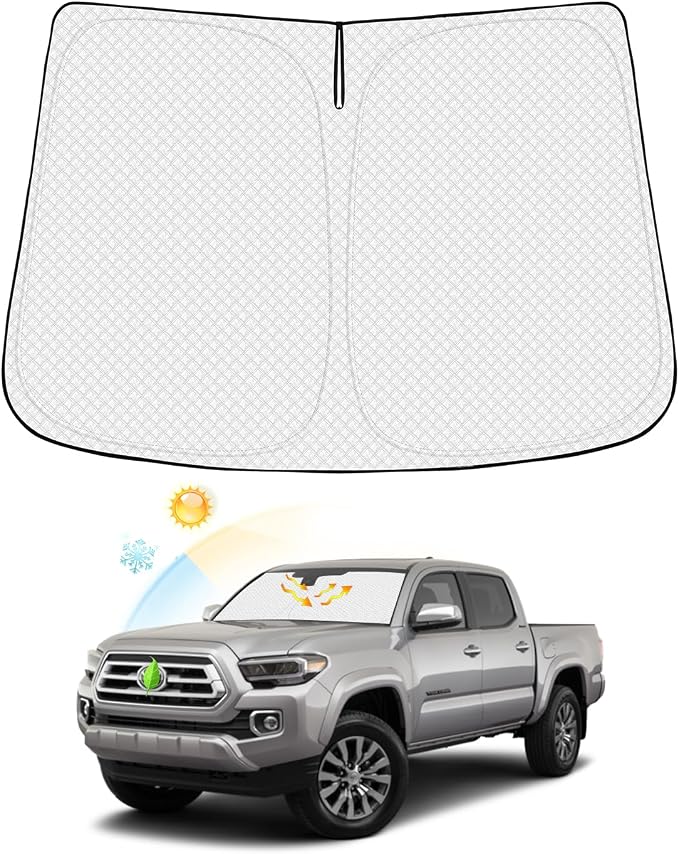 Windshield Sun Shade for 2016-2025 2026 Toyota Tacoma Accessories Thicken by Canvcle