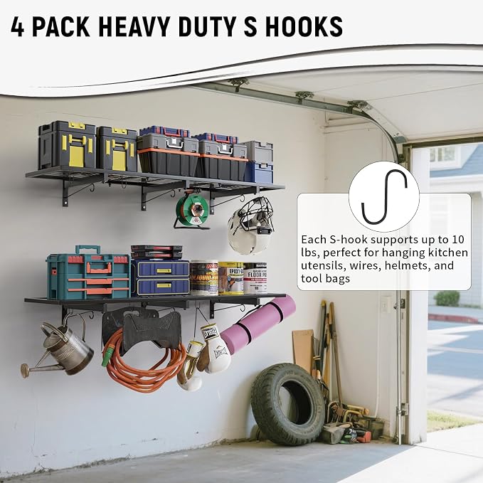Garage Wall Shelves, 1 Shelf, Modern Style, Heavy Duty, 160 LBS Capacity - Image 5
