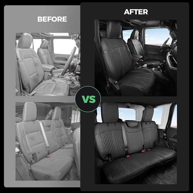 for Jeep Wrangler Seat Covers 4Door JL 2018 2019 2020 2021 2022 2023 2024 2025 - Image 6