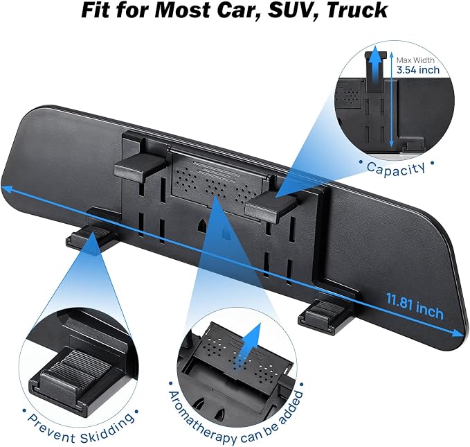 JOYTUTUS Rearview Mirror, 2 pack 12 Inch Panoramic Anti-Glare Clip-on Wide - Image 6