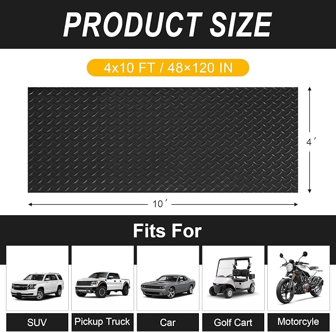 4x10FT Garage Floor Mat, 2.8mm Thickened Flooring Roll - Image 3