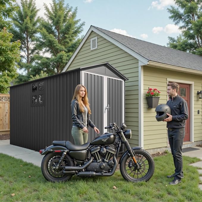 5’ x 10’ Motorcycle Storage Sheds, Metal Shelter & Garage - Image 6