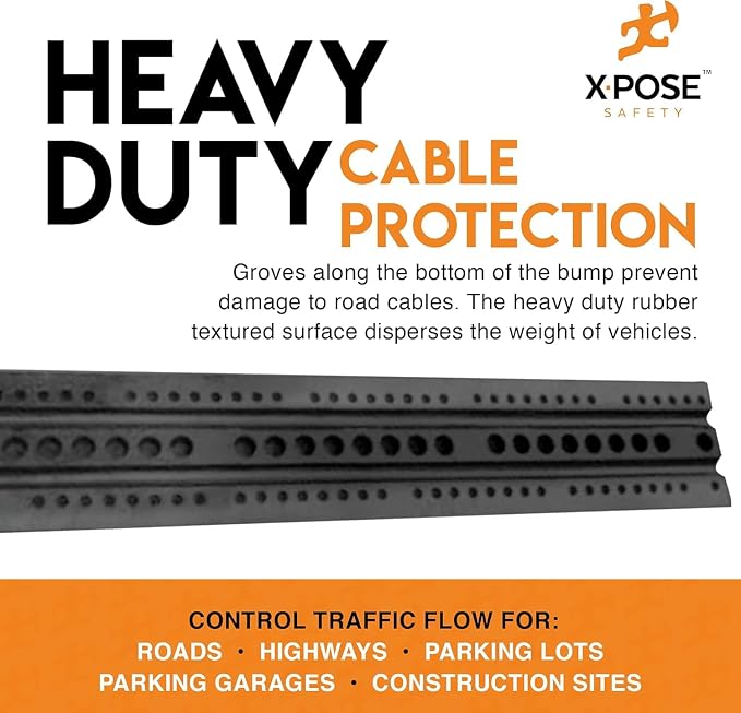 Xpose Safety 2-Pack Speed Bump Strips – 6 Ft Rubber Speed Humps - Image 3