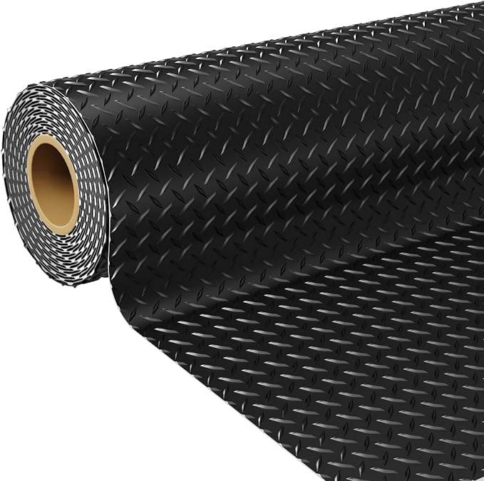 7.5x25 FT Garage Floor Mat, 2.8mm Thicked Flooring Roll 188 sqft Diamond Plate by Lanbos