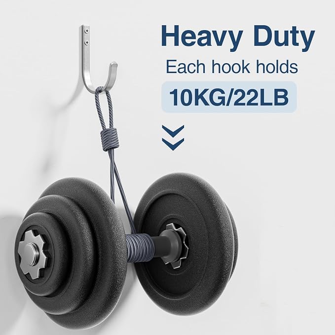 Wall Hooks for Hanging Towel/Coat - 22LB Screw in Metal Hanger Wall Mount - Image 2