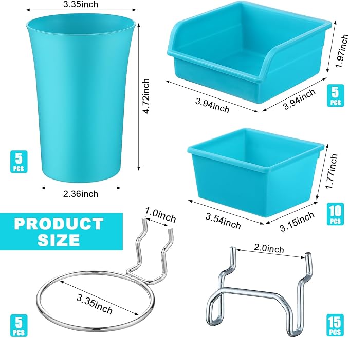 Yookeer 20 Pcs Pegboard Bins and Cups - Image 2