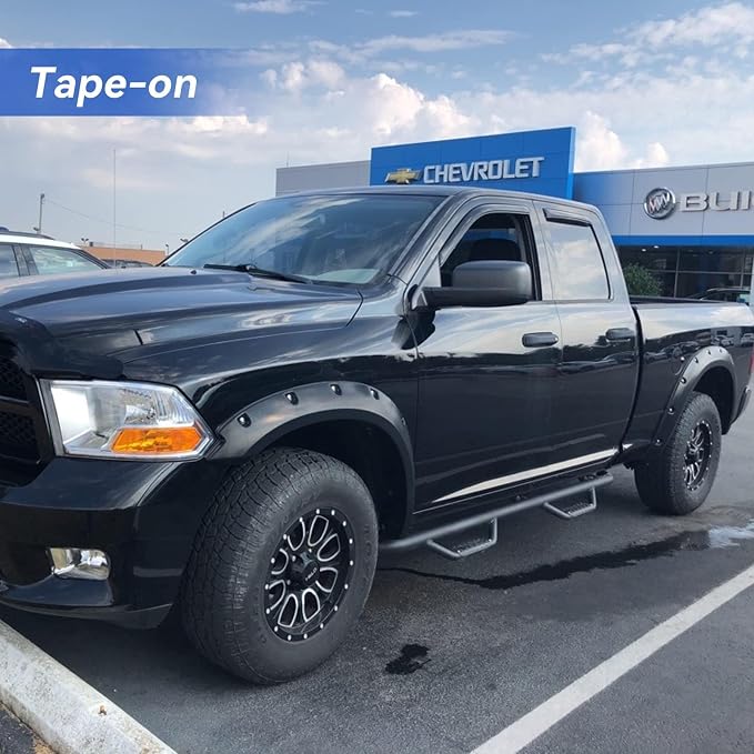 Window Visors Rain Guards for 2009-2018 Dodge Ram 1500 Quad Cab, Out-Channel - Image 3