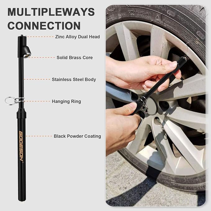 GODESON Dual Head Tire Pressure Gauge, Heavy Duty Pencil Tire Gauge Range - Image 2