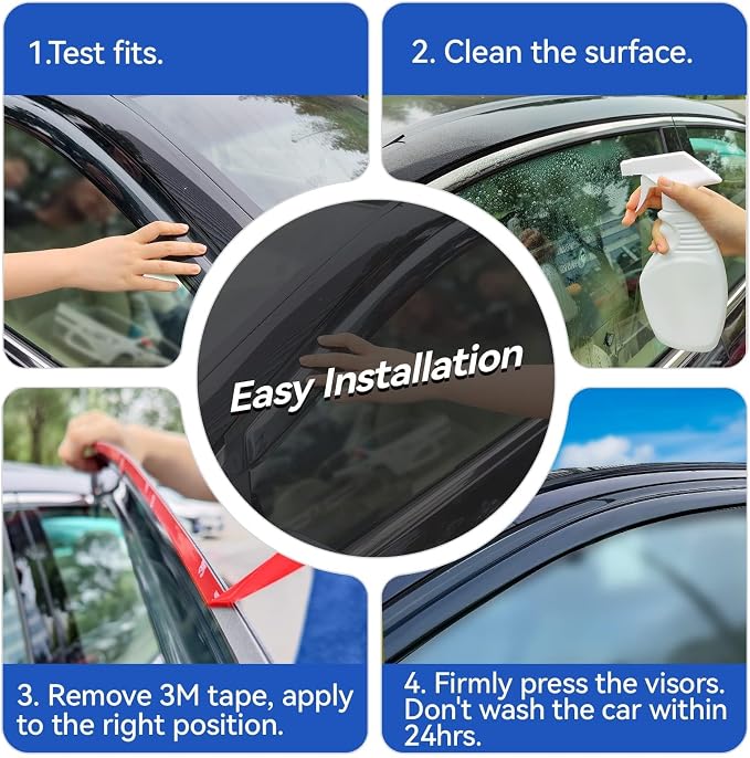 Window Visors Rain Guards for Toyota Corolla 2014-2019, Out-Channel Window Vent - Image 4