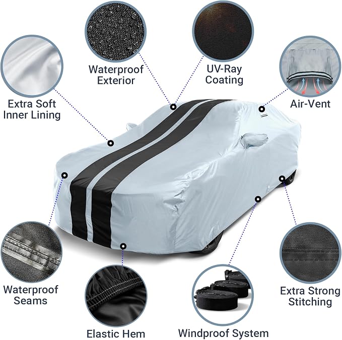 iCarCover Custom Car Cover for Chevy Monte Carlo Waterproof All Weather Rain - Image 4