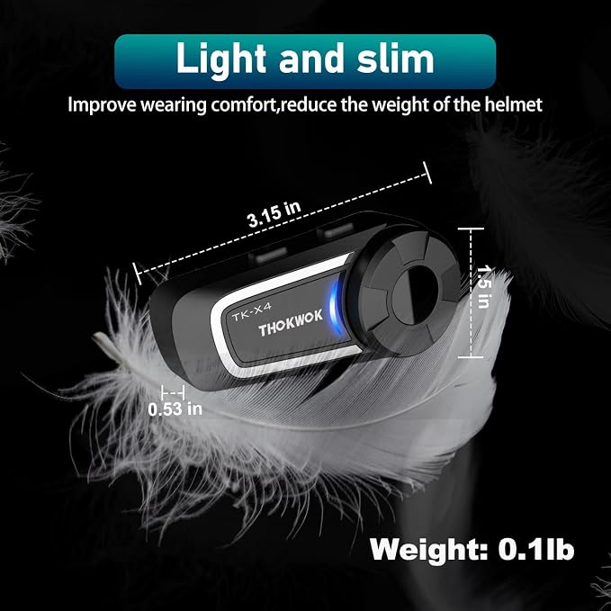 TK-X4 Motorcycle Bluetooth Headset, 6 Riders 2000m Helmet Group Intercom - Image 6