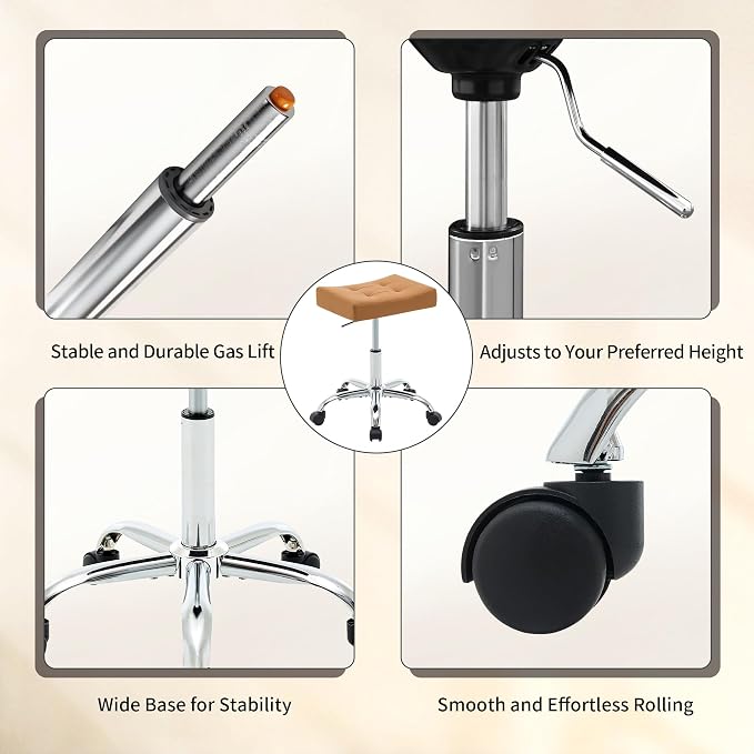 Rolling Stool Adjustable Height Multifunctional Nail Tattoo Vanity Massage Stool - Image 5