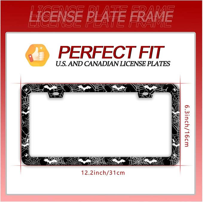 Bat Spider Web License Plate Frame Funny Gothic License Plate Frames Stainless - Image 7
